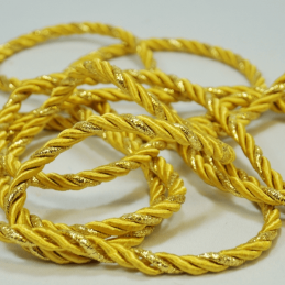 Gold/Gold 7mm  Lurex Rayon Rope Cord Craft Trimming
