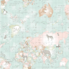 100% Cotton Fabric Lifestyle Animal Planet World Map Wildlife  140cm Wide