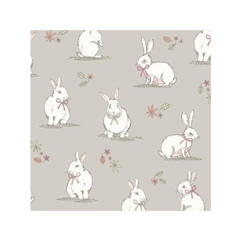 100% Cotton Fabric Lifestyle Woodland Bunnies Rabbits