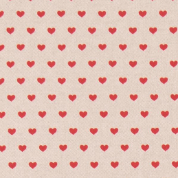 Lines Of Love Hearts Cotton Rich Linen Look Upholstery Fabric
