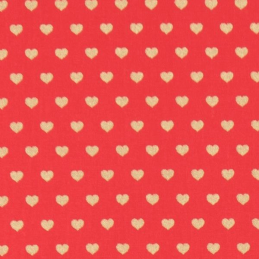 Lines Of Love Hearts Cotton Rich Linen Look Upholstery Fabric