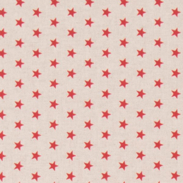 Five Point Stars Scattered Cotton Rich Linen Look Upholstery Fabric