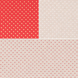 2mm Polka Dot Pin Spot Red Gold Natural Cotton Rich Linen Look Upholstery Fabric