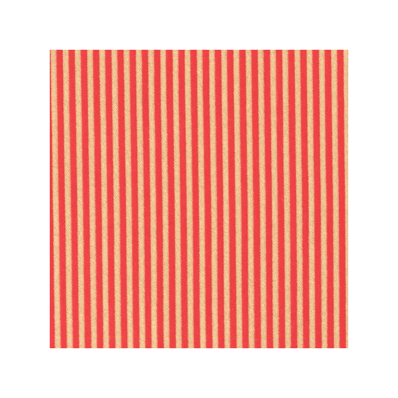 4mm Stripy Stripes Red Natural Gold Cotton Rich Linen Look Upholstery Fabric