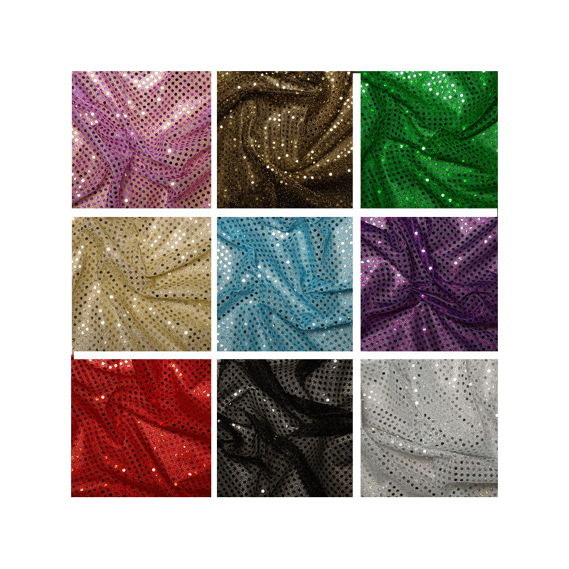 3mm Sequin Fabric Sparkly Stretch Metallic Jersey 0594