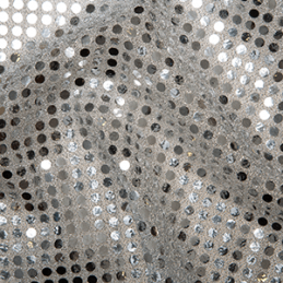 Silver 6mm Sequin Shiny Sparkly Material Nylon Polyester Fabric Fancy Dress