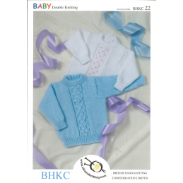 Baby Jumper with Diamond Brocade Pattern BHKC Knitting Pattern BHKC22