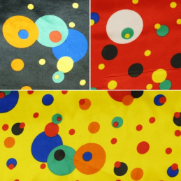 Crazy Spots in Funky Circles Silky Satin 150cm Wide