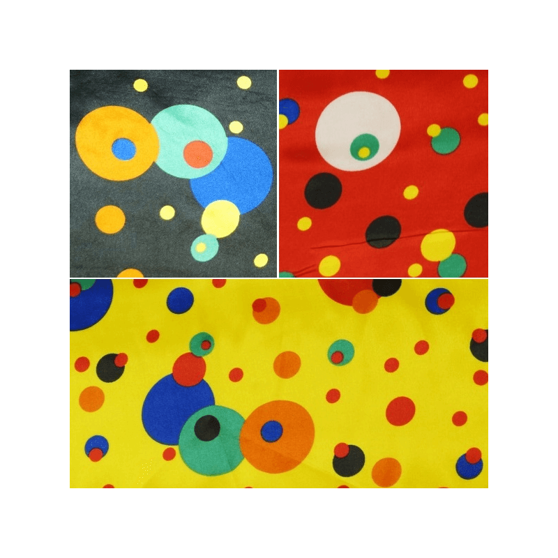 Crazy Spots in Funky Circles Silky Satin 150cm Wide
