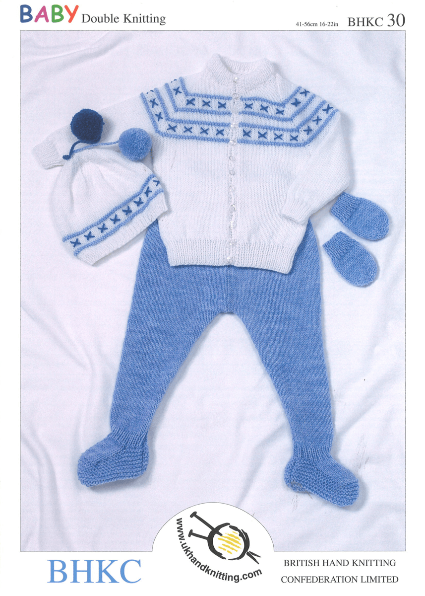 Baby Jacket Leggings Hat and Mittens Winter Set BHKC Knitting Pattern BHKC30