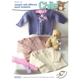 Babies Children Jumper with Panel Variations BHKC Knitting Pattern BHKC45