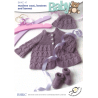 Baby Matinee Coat Bonnet and Booties Set BHKC47 4ply Knitting Pattern