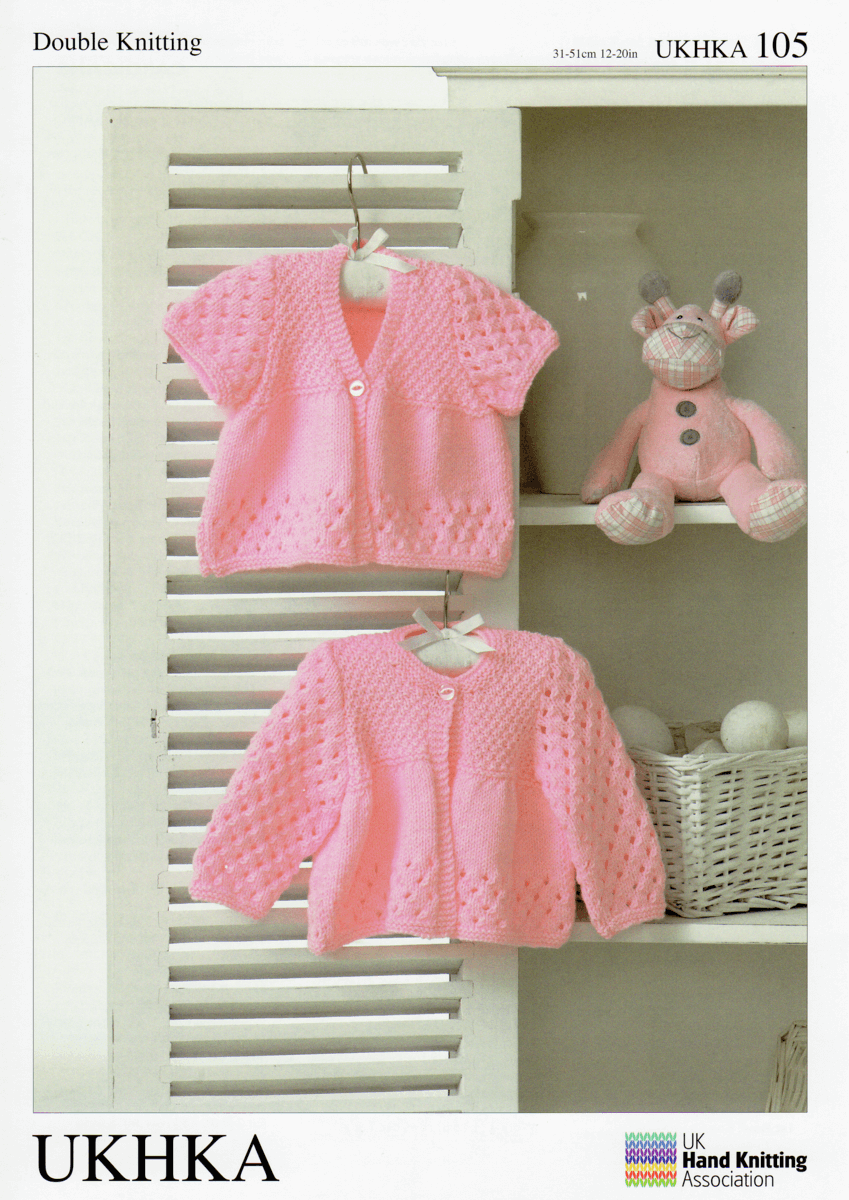 One Button Long or Short Sleeved Cardigans Knitting Pattern UKHKA105
