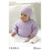 Baby Moss Stitch or Cable Braid Jumper Hat and Scarf Knitting Pattern UKHKA117
