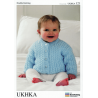 Baby Rope Twist Cable Cardigan Hat and Blanket Knitting Pattern UKHKA121