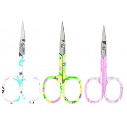 Hemline 4 Inch Embroidery Floral Scissors 3 Colours Assortment Pack