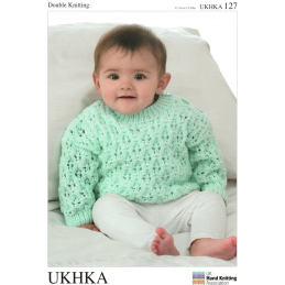 Baby Loose Knit Diamond Jumper or Cardigans Knitting Pattern UKHKA127