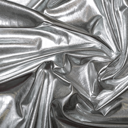 Silver Stretch Foil Fabric Dancewear Fancy Dress Polyester Nylon Spandex Mix