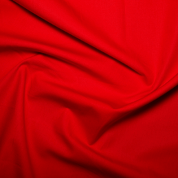 100% Plain Cotton Poplin Fabric Rose & Hubble Bright Red