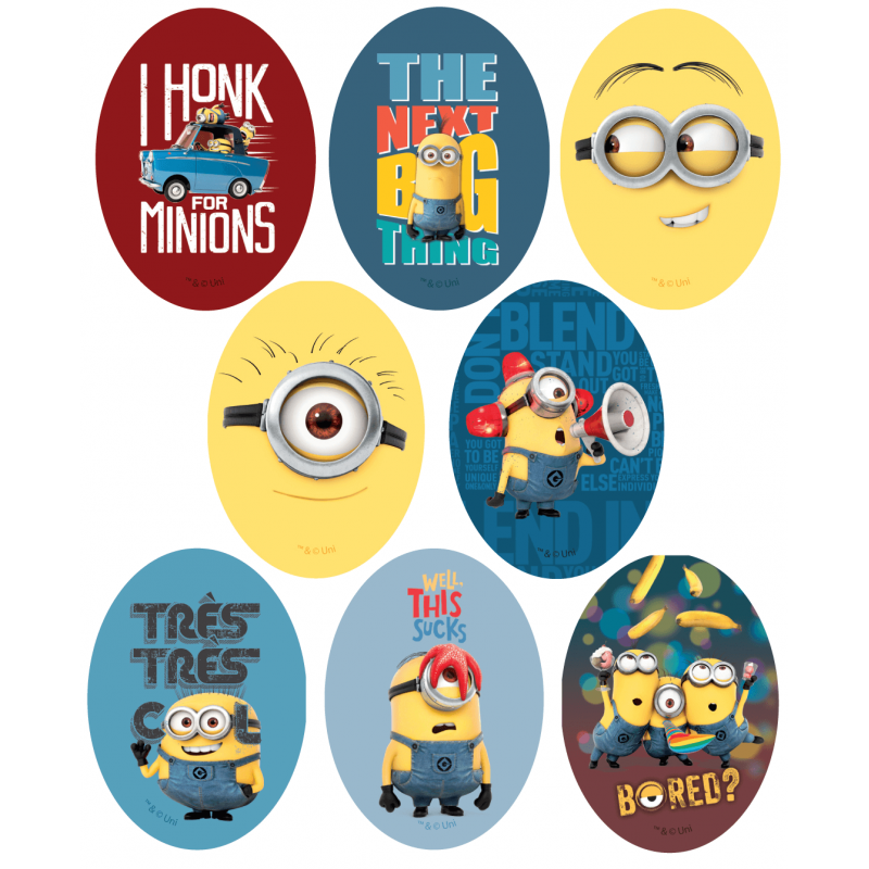 Despicable Me Minions Oval Patches Woven Iron / Sew On Motif Applique