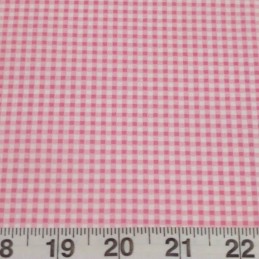 Pink 100% Cotton Poplin Fabric Rose & Hubble Mini Check Gingham 