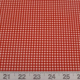Red 100% Cotton Poplin Fabric Rose & Hubble Mini Check Gingham 