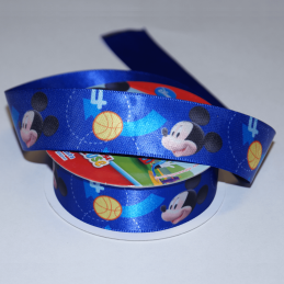 1 Metre Disney Mickey Mouse All Star Font 25mm Satin Craft Ribbon