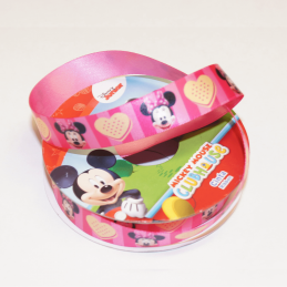 1 Metre Disney Minnie Mouse Clubhouse Love Hearts 15mm Satin Craft Ribbon