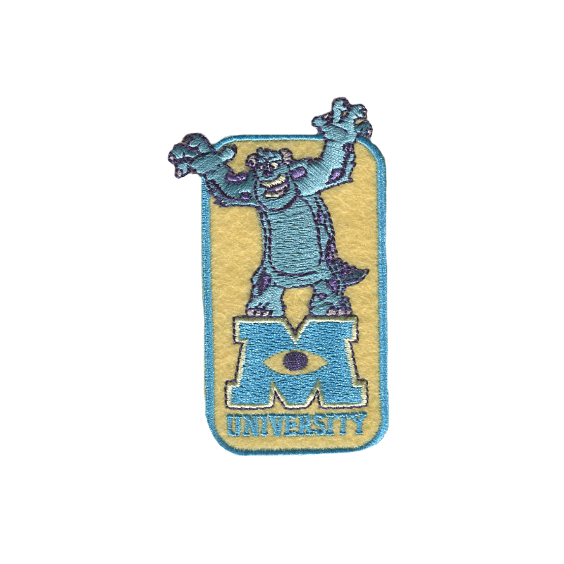 Monsters Inc University Woven Embroidery Iron On Motif Patch Applique 
