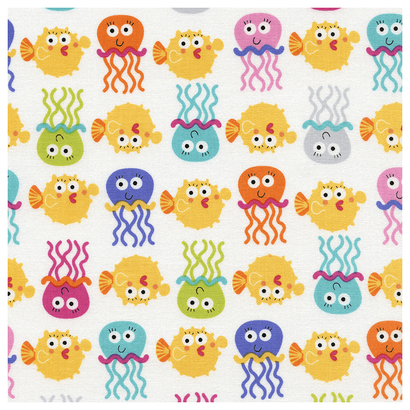 Cartoon Baby Turtles Polka Dot Shells 100% Cotton Dress Craft Fabric