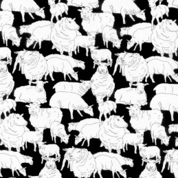 Sheepish Sheep Farm Animal Lamb 100% Cotton Fabric 