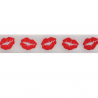 Celebrate Ribbon 15mm x 3.5m Kiss Lips On White Valentines