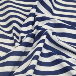 Navy Polycotton Fabric Stripe 12mm Candy Stripes