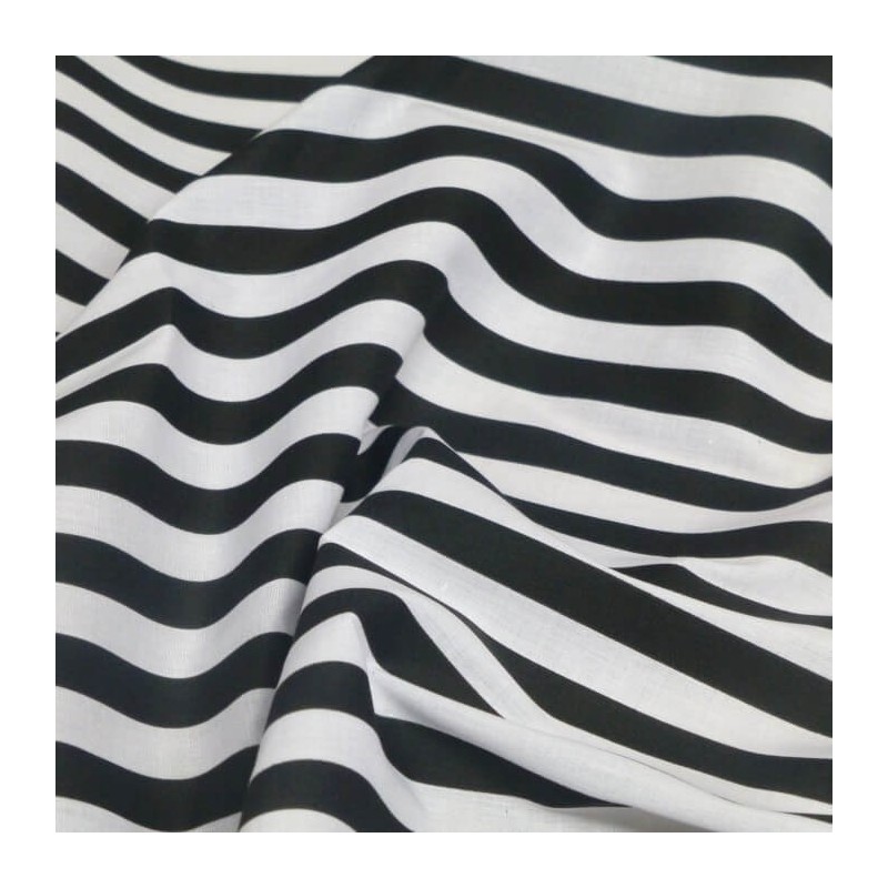 Polycotton Fabric Stripe 12mm Candy Stripes