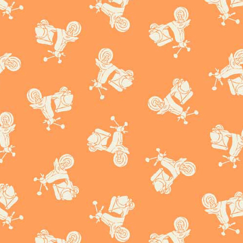 Vacation Tonal Scooters Blue Holidays 100% Patchwork Cotton Fabric (Makower)