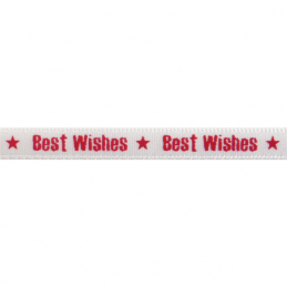 6mm x 4m Satin Best Wishes Star Ribbon Multi Colour Celebration