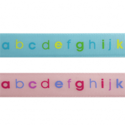 15mm x 3.5m ABC Alphabet Letters Ribbon Multi Colour Celebration