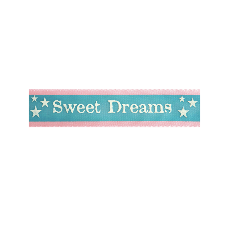 25mm x 3m Sweet Dreams Stripe Baby Pink, Blue & White Ribbon Celebration