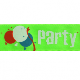 25mm x 3m Party With Balloons Ribbon Multi Colour Celebration