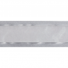 Celebrate Ribbon 12mm x 5m Satin Edge White Metallic Silver Stripe Organza Craft