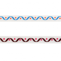 6mm x 4.5m Swirl & Dot Spotty Polyester Ribbon Multi Colour Celebration