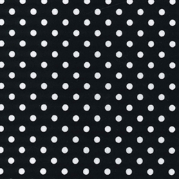 Black Polycotton Fabric Oh Sew 4mm Polka Dots Spots Spotty