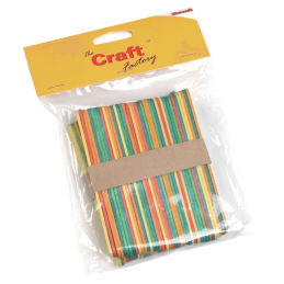 Trimits Craft Factory Wooden Bright Coloured Lollipop Ice Lolly Sticks