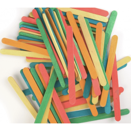 Trimits Craft Factory Wooden Bright Coloured Lollipop Ice Lolly Sticks