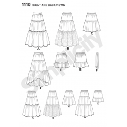 Misses Tiered Skirt with Length Variations Simplicity Sewing Pattern 1110