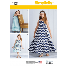 Child's and Girls' Pullover Dresses Simplicity Sewing Pattern 1121
