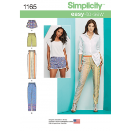 Misses' Pull-on Trousers, Long or Short Shorts Simplicity Sewing Pattern 1165