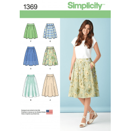 Misses Flare Skirts in Three Lengths & Variations Simplicity Sewing Pattern 1369