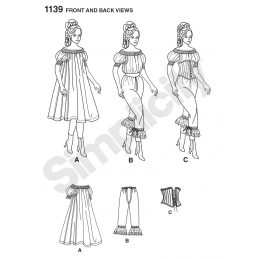 Simplicity Sewing Pattern 1139 Misses Civil War Undergarments Vinta