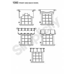 Valances for 36" to 40" Wide Windows Simplicity Sewing Pattern 1383